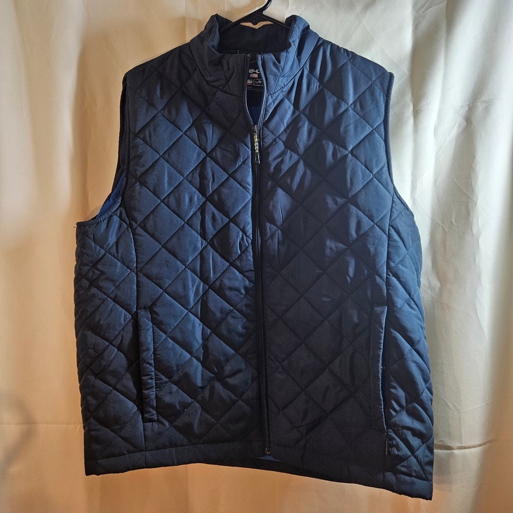 Hawke & Co. Sport Vest Quilted Puffer Sleeveless Full‎ Zip Navy L